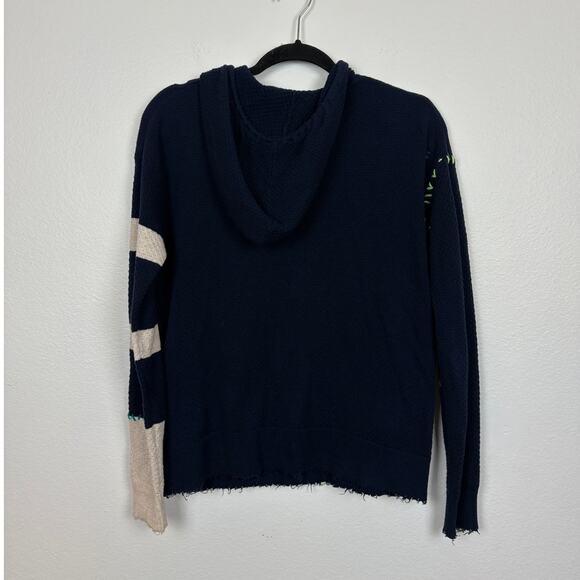 Lisa Todd Waffle Knit Stitched and Striped Long Sleeve Hooded Sweater XS - Picture 2 of 5